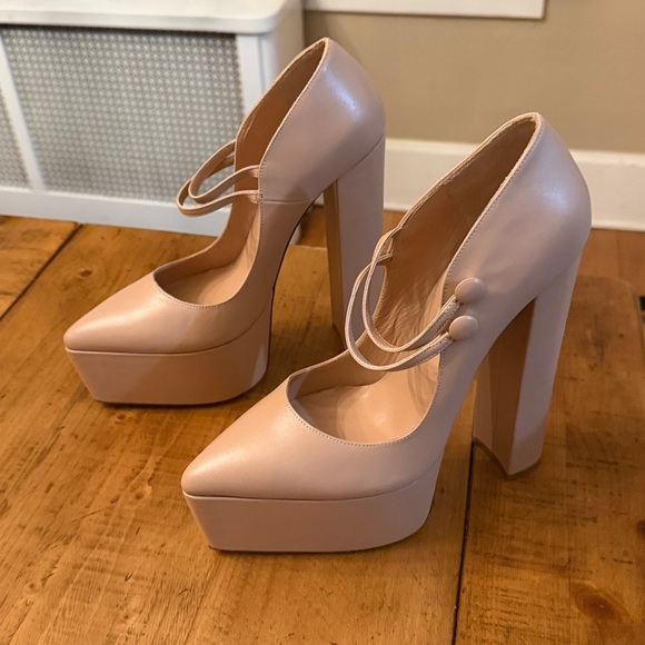 ANDREA WAZEN Double Jeu 165MM Platform Mary Jane Pumps Pink Size 40 - Picture 2 of 16